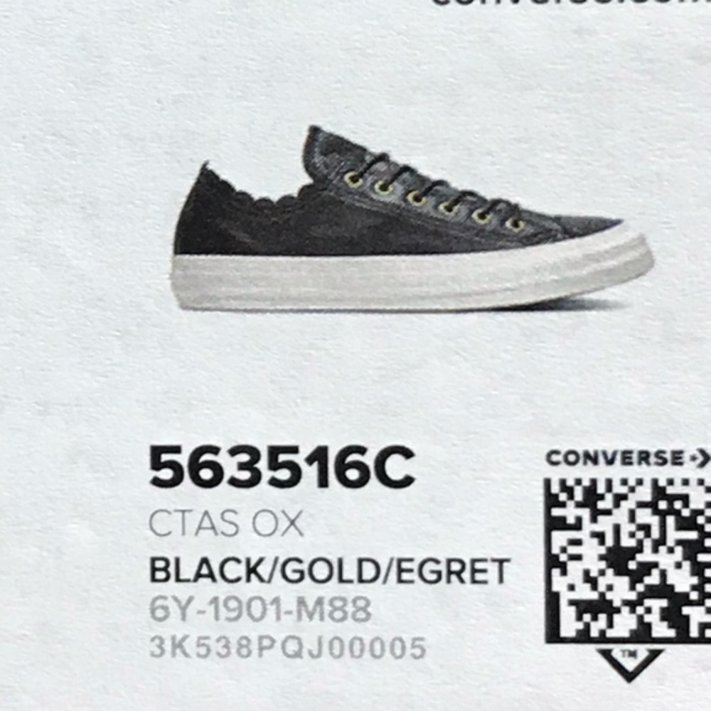 Converse CTAS Ox Black‎ Gold Egret Shoes - Picture 7 of 7